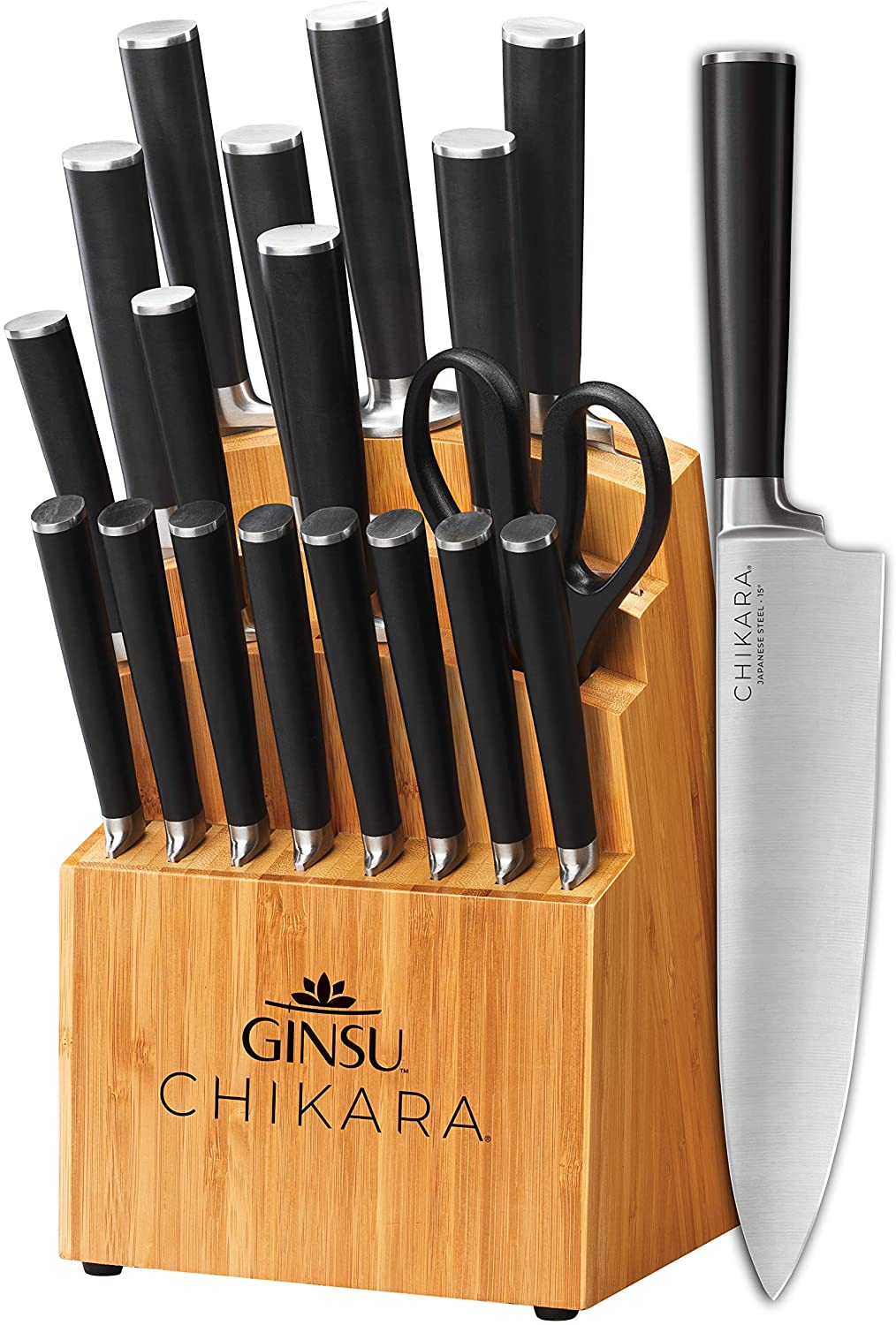 Ginsu Gourmet Chikara Razor Sharp Knife Set, 19-Piece