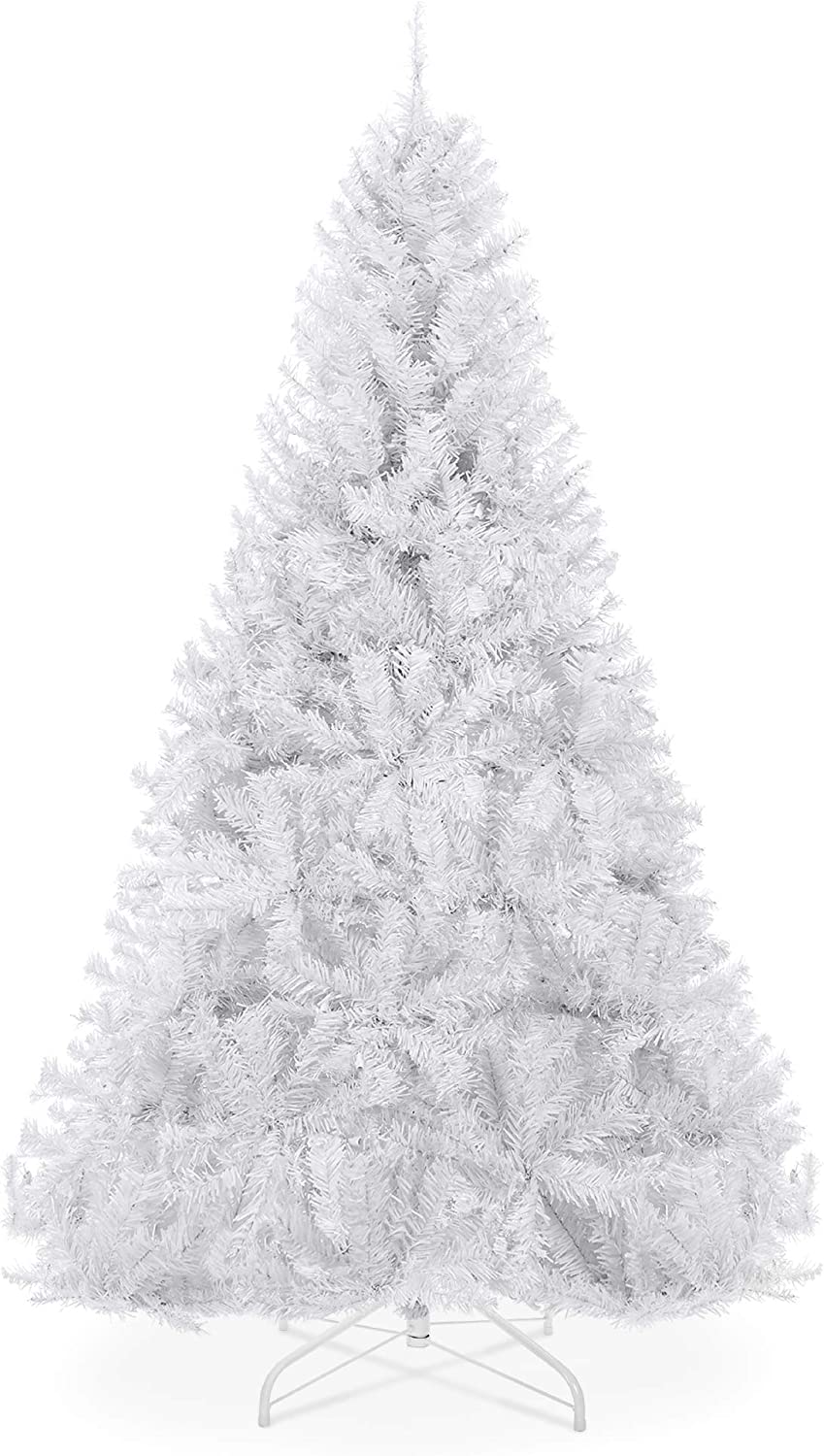 Best Choice Products Easy Assemble White Artificial Pine Tree, 6-Foot