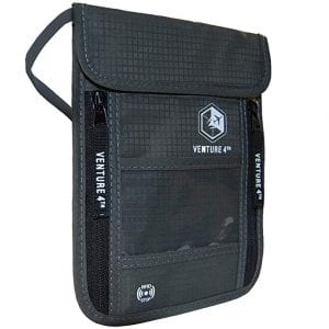 Venture 4th Adjustable Neck Pouch Travel Wallet