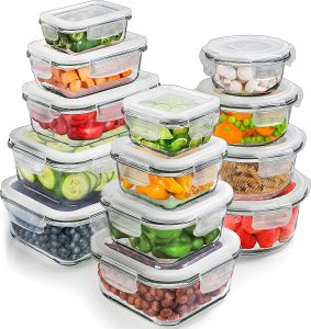 Prep Naturals Transparent Leftover Tupperware Set, 13-Piece