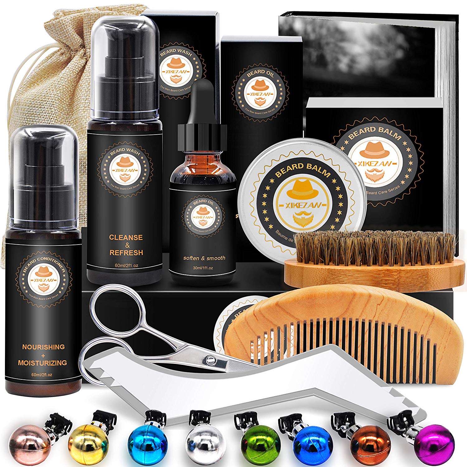 XIKEZAN Beard Grooming Kit Stocking Stuffers For Men