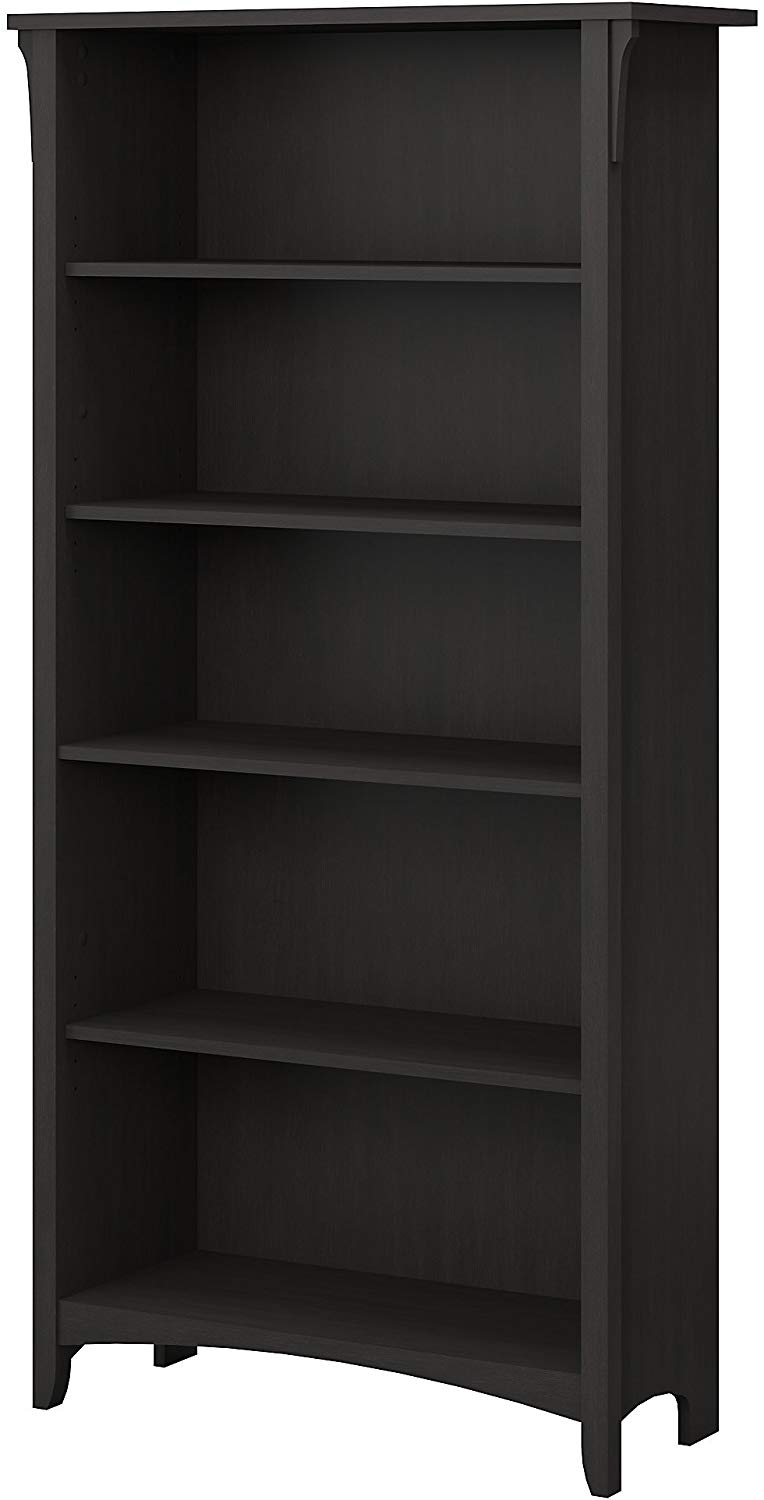 Bush Furniture 5-Shelf Bookcase, Black