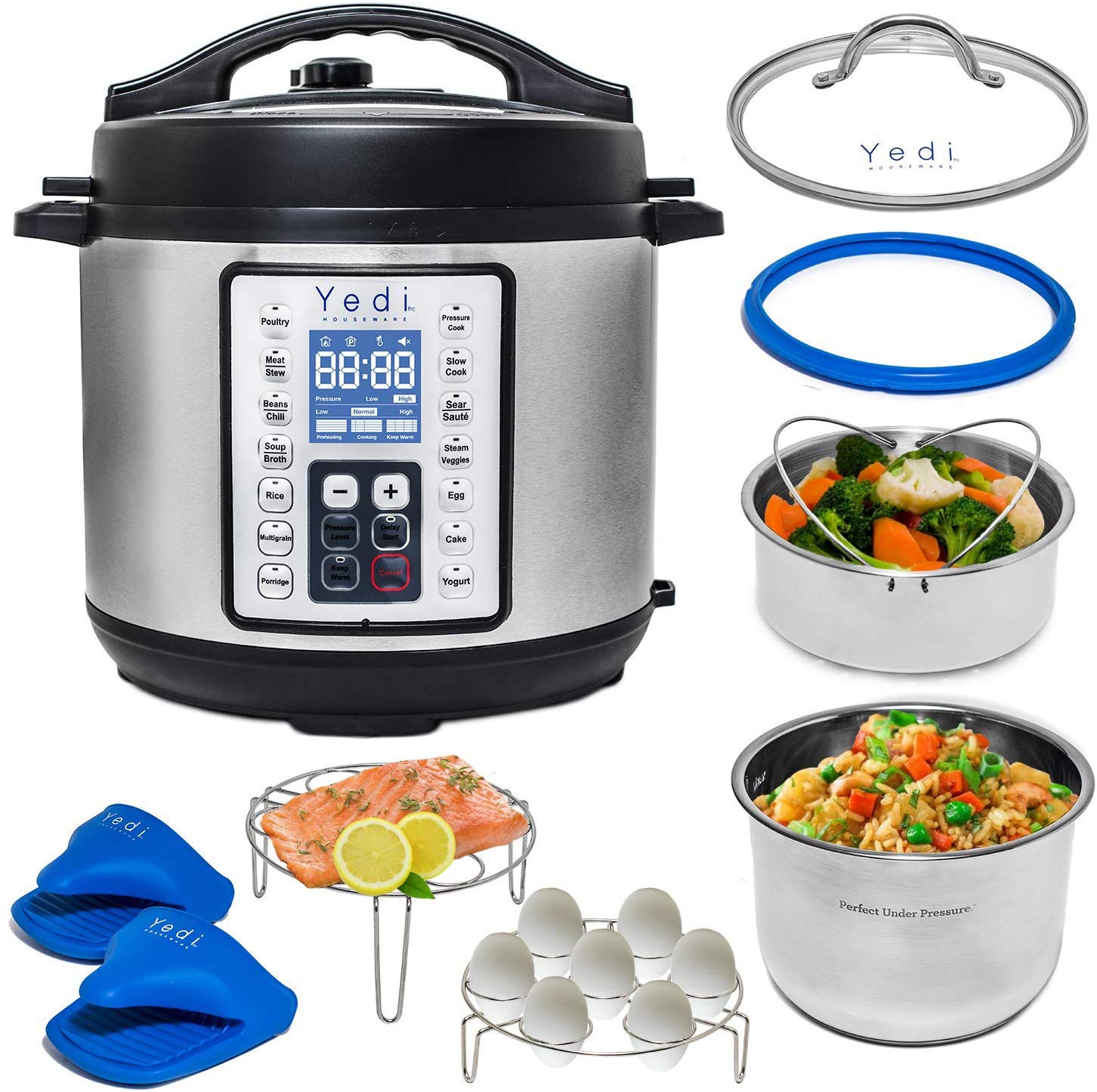 Yedi Houseware 9-in-1 Programmable Pressure Cooker, 8-Quart