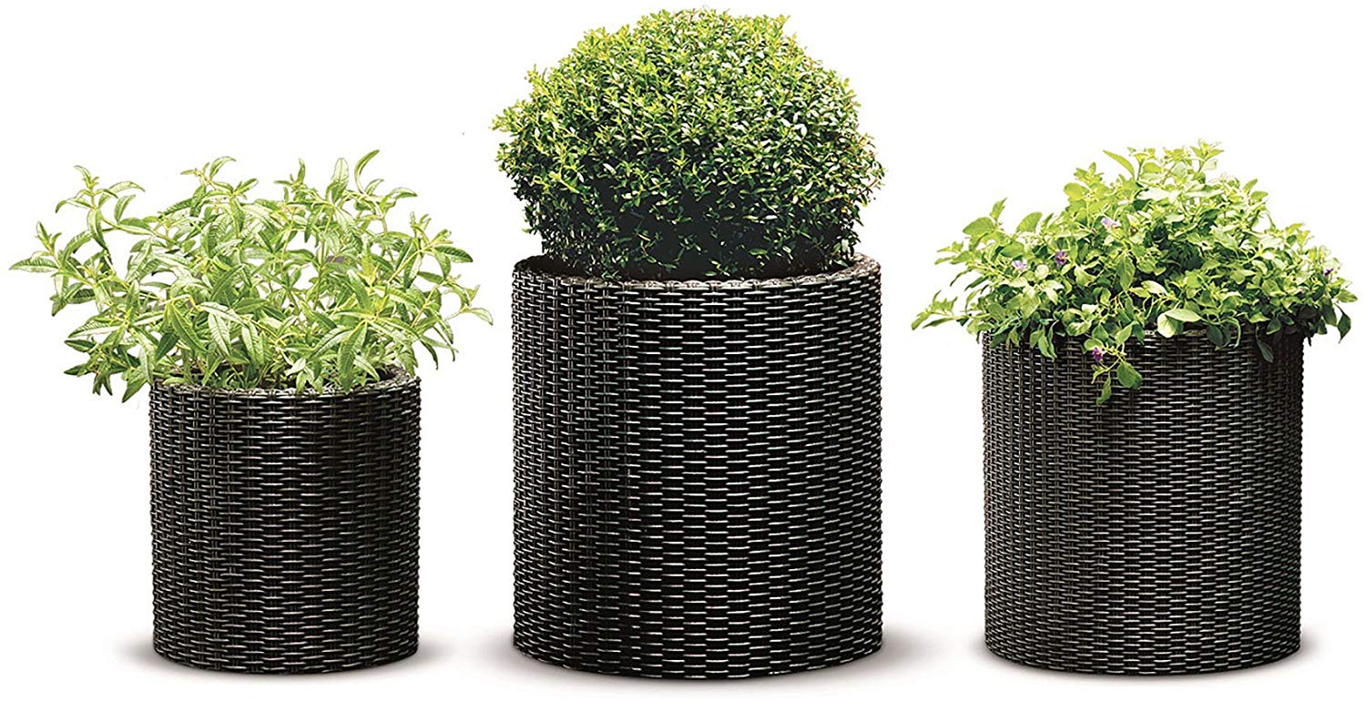 Keter Rattan Planters, Set of 3