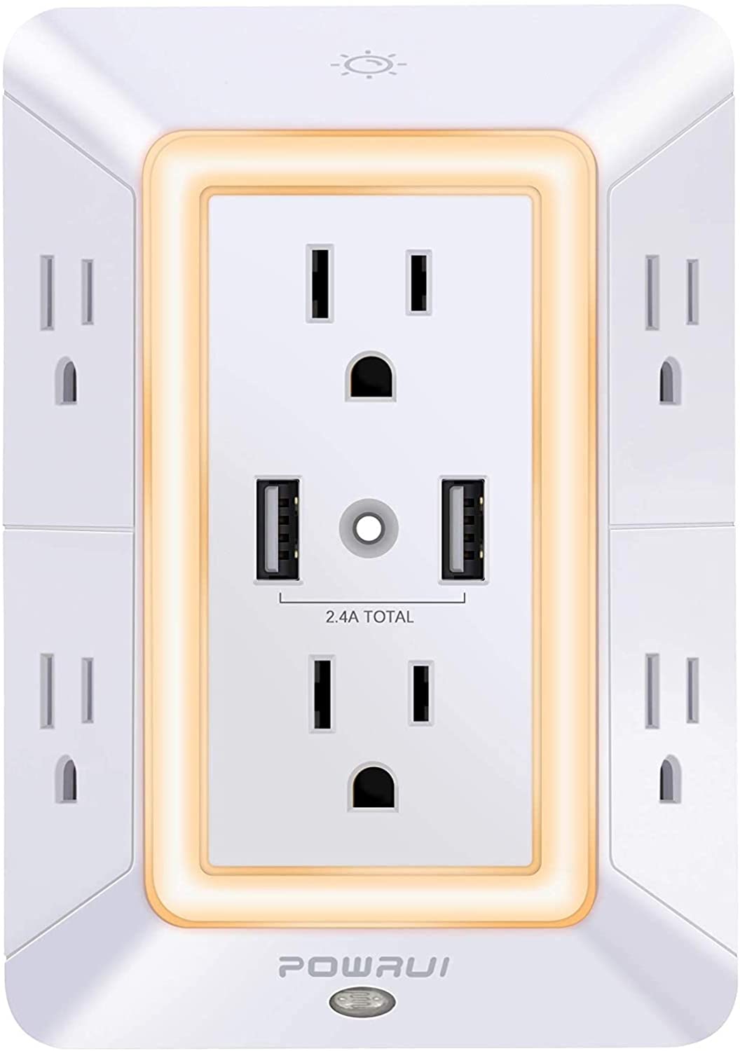 POWRUI Multifunctional Smart Outlet Night Light