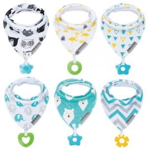 Vuminbox Bandana Drool Bibs & Teething Toy, 6-Pack