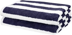 AmazonBasics Cabana Machine Washable Beach Towels, 2-Pack