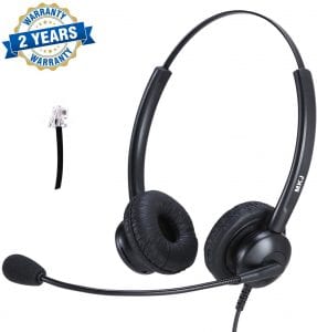 MKJ Noise Cancelling Dual Ear Landline Cisco Headset