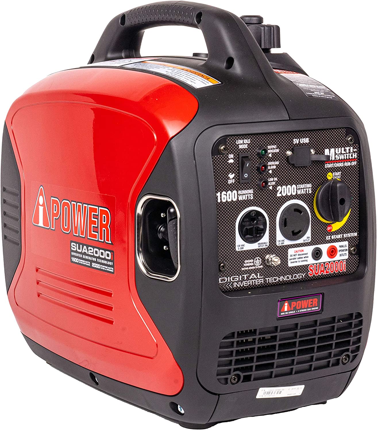 A-iPower SUA2000iV Ultra-Quiet Inverter Portable Generator, 2000-Watt