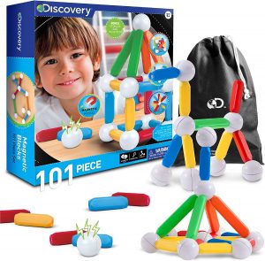 Discovery Kids Fine Motor Magnetic Block Set, 101-Piece