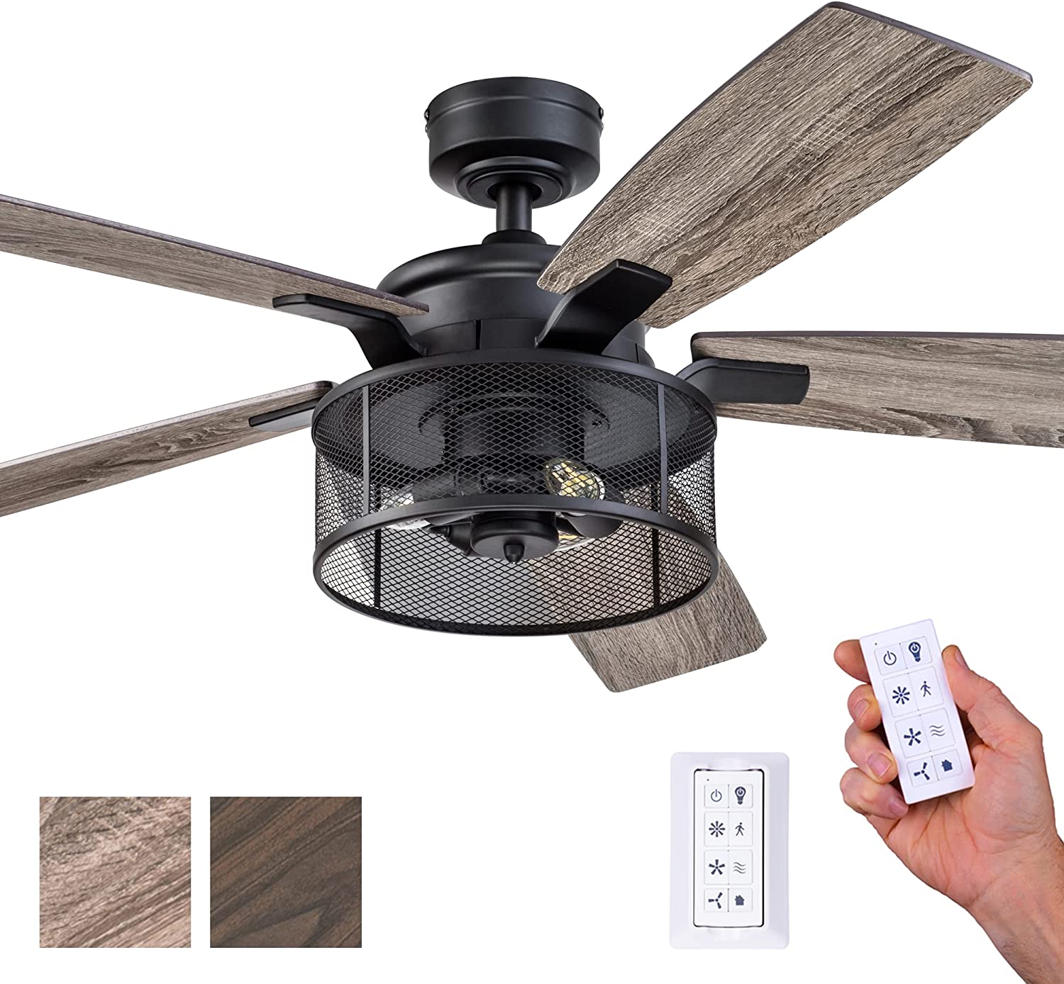 Honeywell Carnegie Remote Control Ceiling Fan For Bedroom, 52-Inch