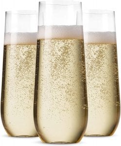 Munfix Dishwasher Safe Stemless Champagne Flutes, Set Of 48