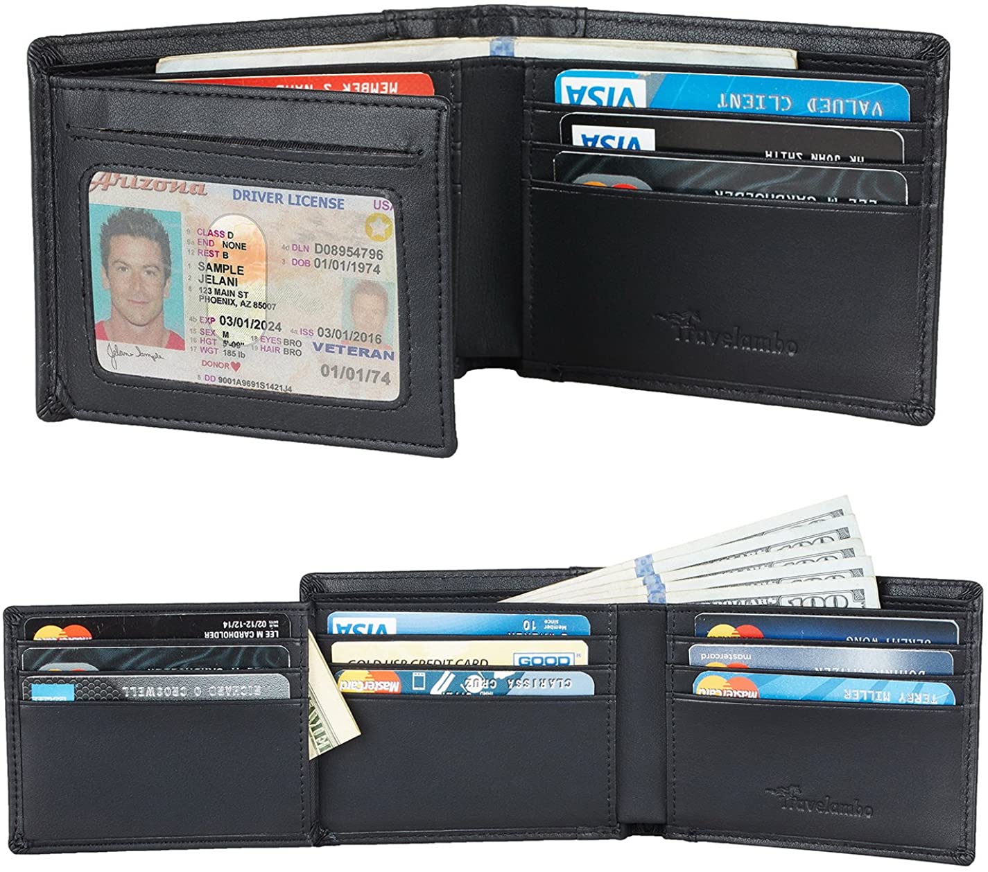 Travelambo Bifold Left ID RFID Travel Wallet