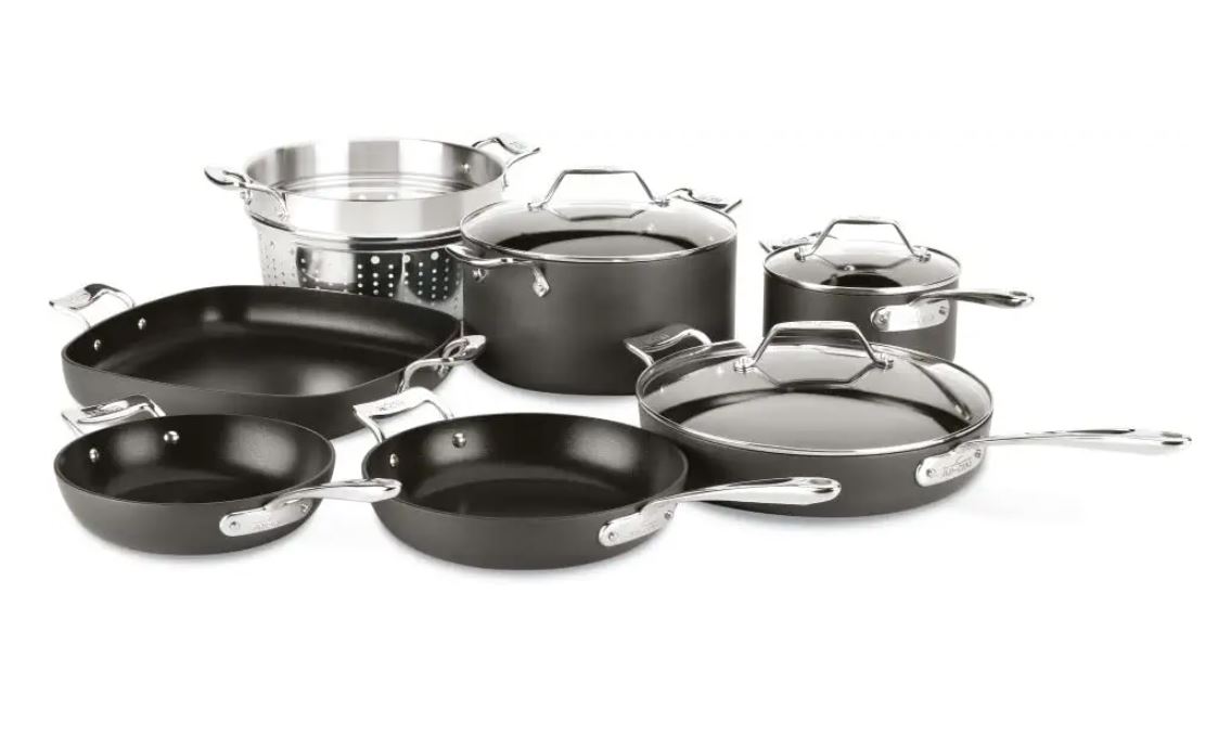 All-Clad Essentials PFOA-Free Nonstick Cookware, 10-Piece