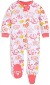 Burt’s Bees Baby Front Zip Baby Girl Sleeper