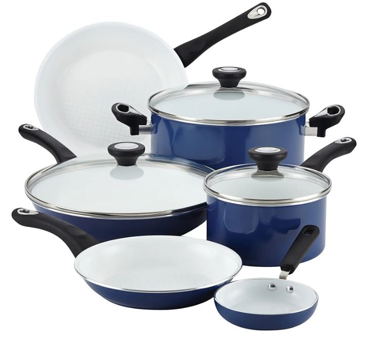 Farberware Easy Clean Textured Nonstick Cookware, 12-Piece