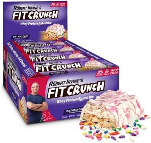 FITCRUNCH Birthday Cake Whey Protein Bar, 12-Count