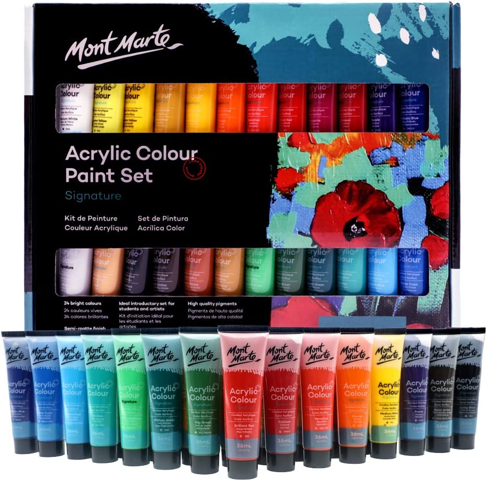 Mont Marte Signature Acrylic Paint Set, 24-Colors