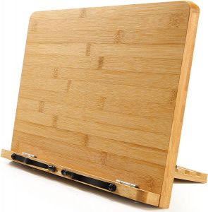 Pipishell Adjustable Bamboo Cookbook Stand