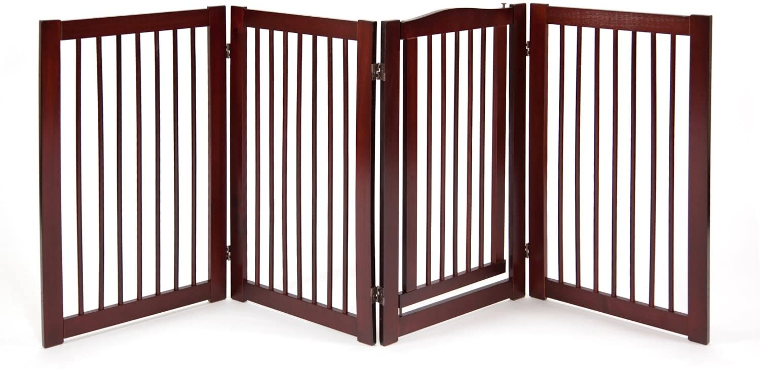 PRIMETIME PETZ Spring-Loaded Walnut Extra Wide Pet Gate, 88-Inch