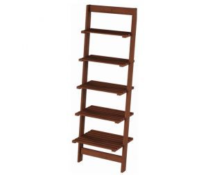 Lavish Home Compact Wood Ladder Bookshelf, 5-Tier