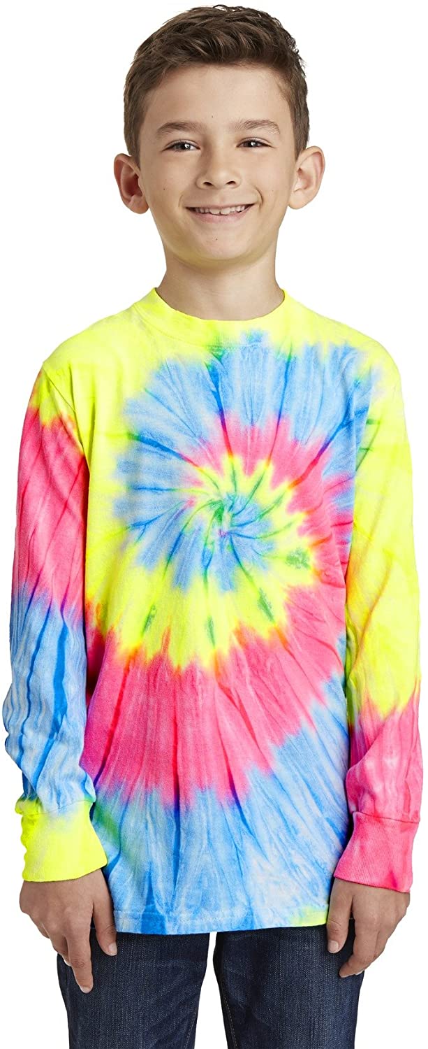 Port & Company Long Sleeve Tie Dye Shirt For Kids