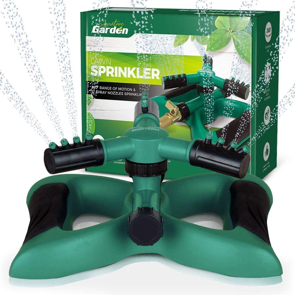 Signature Garden 360 Rotation Three-Arm Lawn Sprinkler