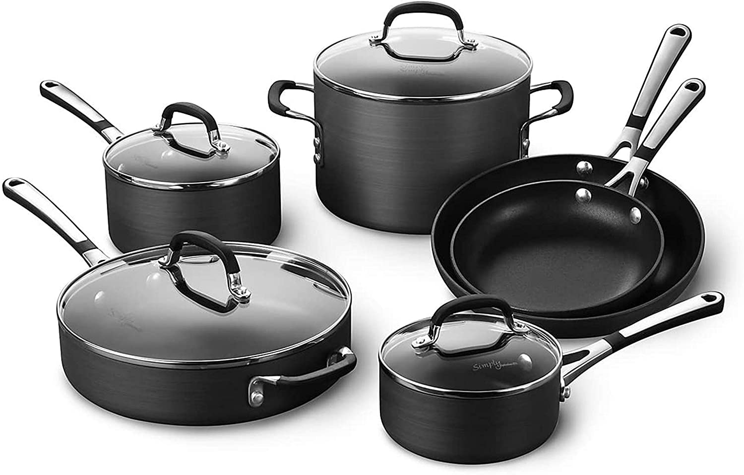 Calphalon Simply Pots & Pans Nonstick Cookware Set, 10-Piece