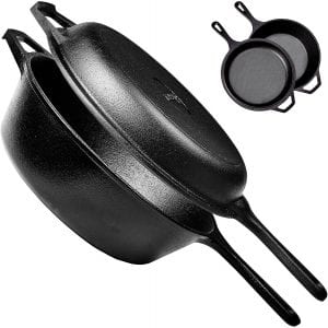 Cuisinel Pre-Seasoned 3-Quart Dutch Oven Cast Iron Cookware