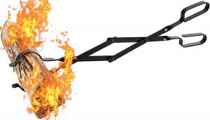 Hoziel Steel Log Grabber Fire Pit Tongs, 26-Inch