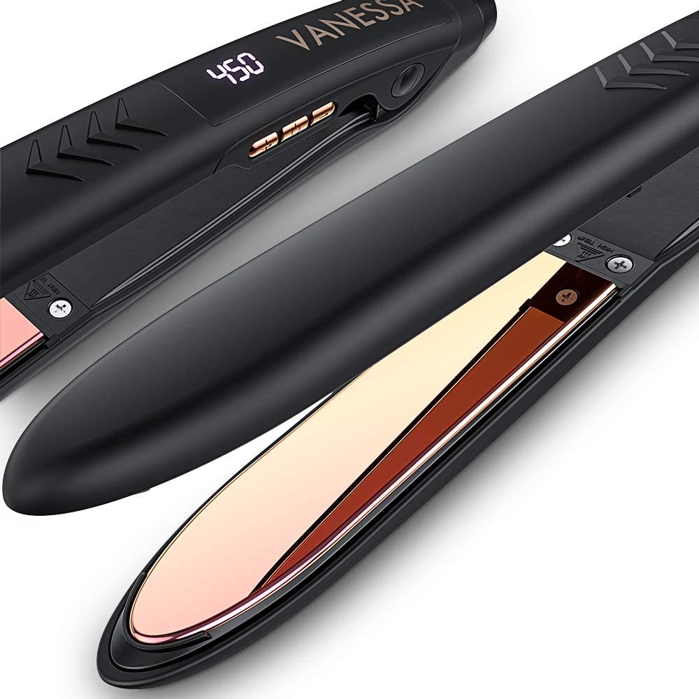 VANESSA Titanium Flat Iron Hair Straightener & Curler