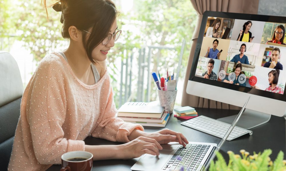 woman working from home