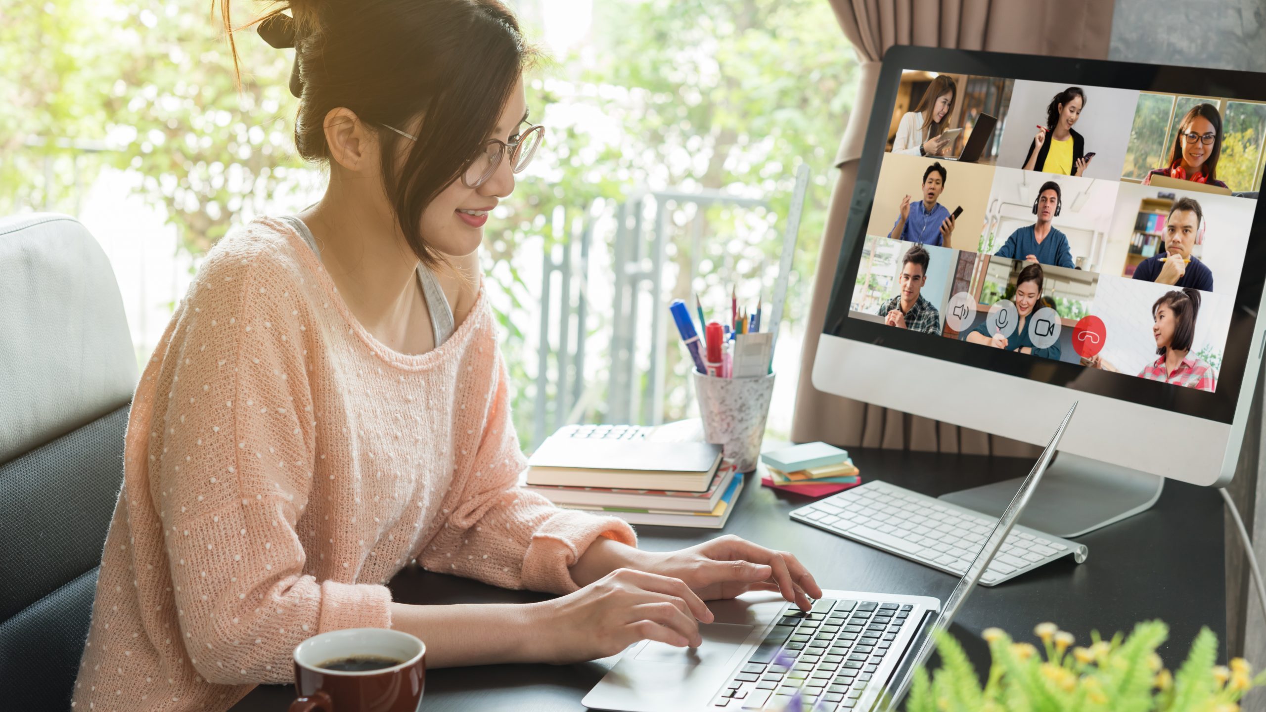 woman working from home