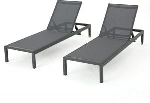 Christopher Knight Cape Coral Mesh Patio Lounge Chair Set