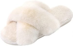 Parlovable Women’s EVA Insole Faux Rabbit Fluffy Slippers