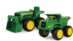 TOMY John Deere Pretend Play Sandbox Trucks For 2-Year-Old Boys, 2-Pack