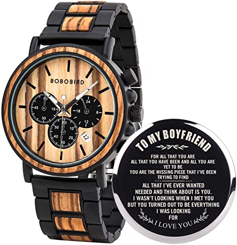 BOBO BIRD Ultra-Quiet Wooden Watch Personalized Gift