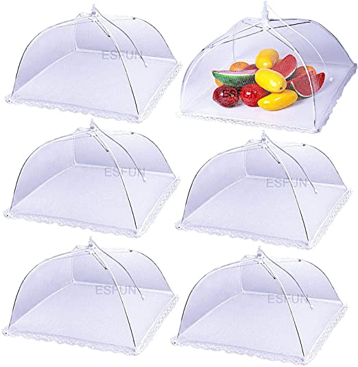 Esfun Pop-Up Mesh Screen Outdoor Food Covers, 6-Pack