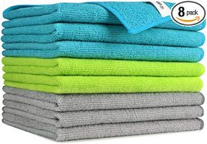 AIDEA Machine Washable Microfiber Cleaning Cloths, 8-Pack