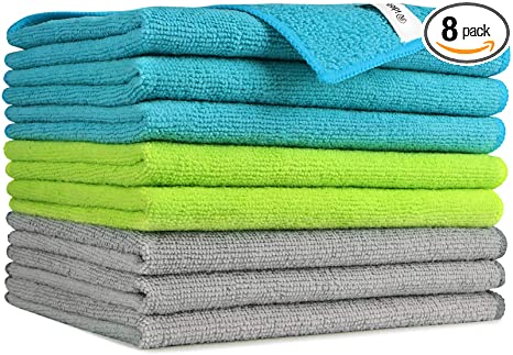 AIDEA Machine Washable Microfiber Cleaning Cloths, 8-Pack