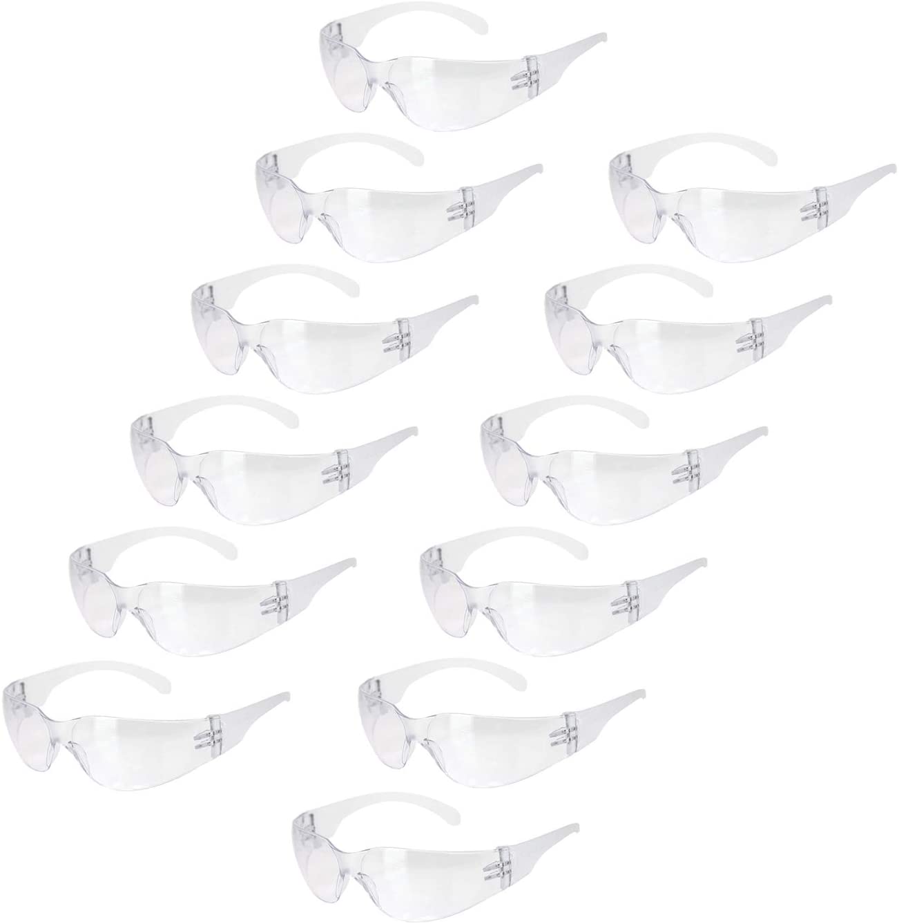 BISON LIFE Polycarbonate Lens Safety Glasses, 12-Pack