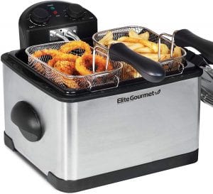 Elite Gourmet Anti-Odor Filter Electric Deep Fryer