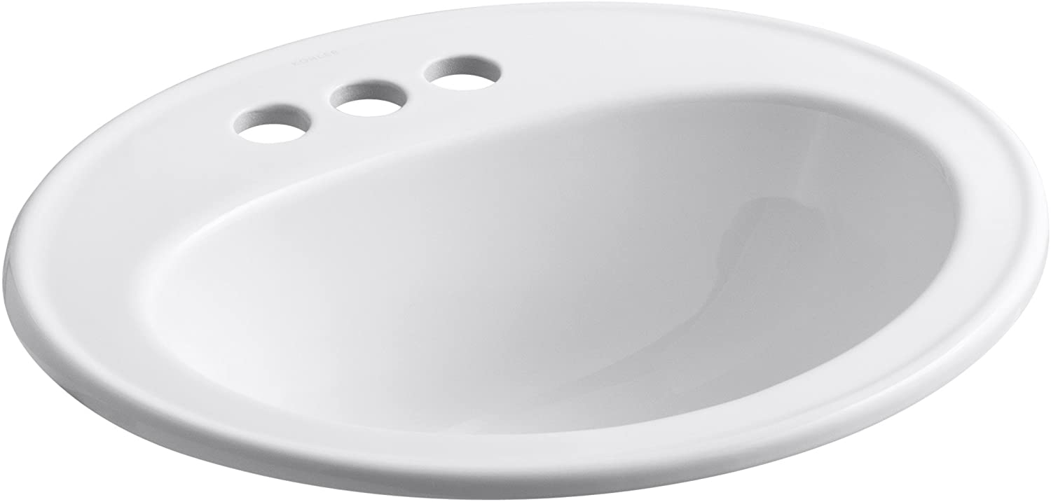 KOHLER K-2196-4-0 Pennington Vitreous China Traditional Bath Sink, 20-Inch