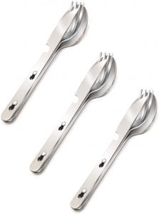 KINLINK 4-in-1 Compact Camping Utensils, 3-Piece