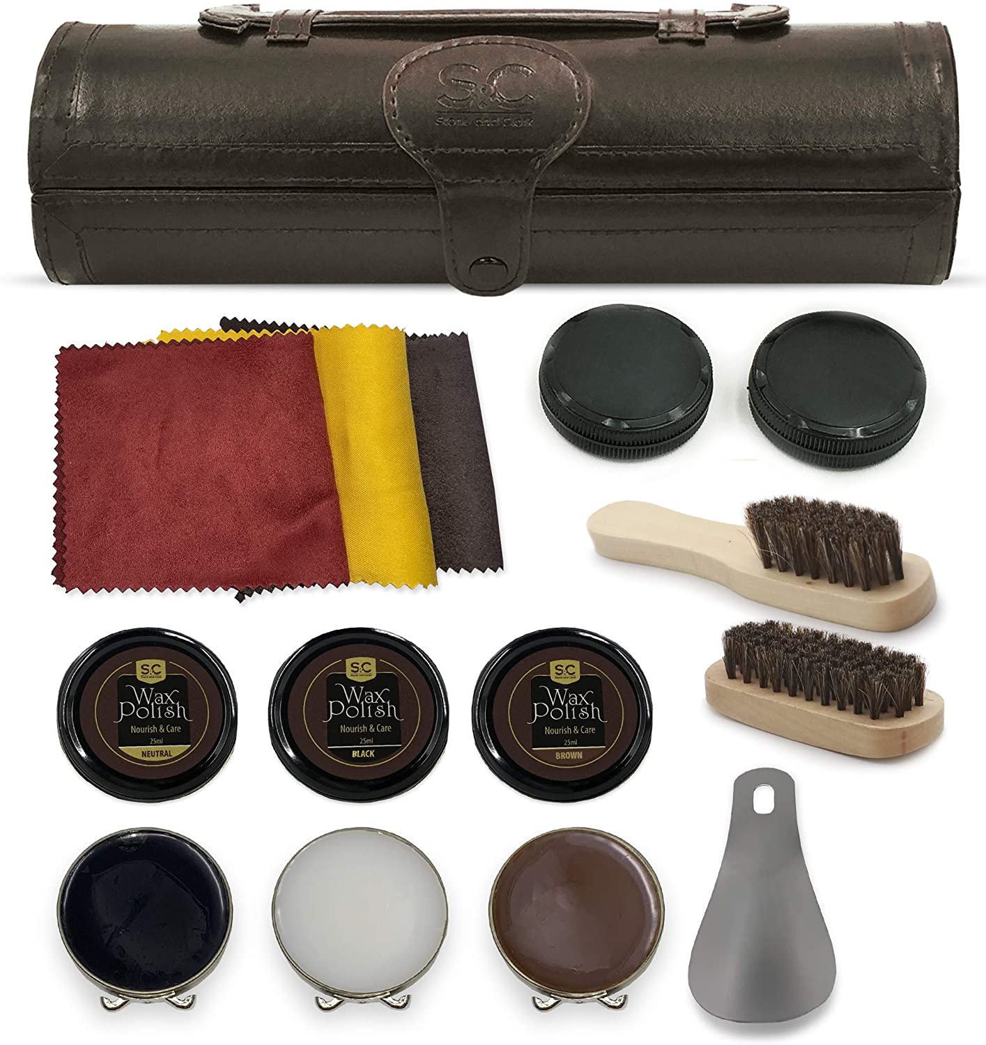 Stone & Clark Essential Travel Shoe Care Kit, 12-Piece