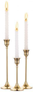 NUPTIO Antique Anti-Rust Candlestick Holders, 3-Pack