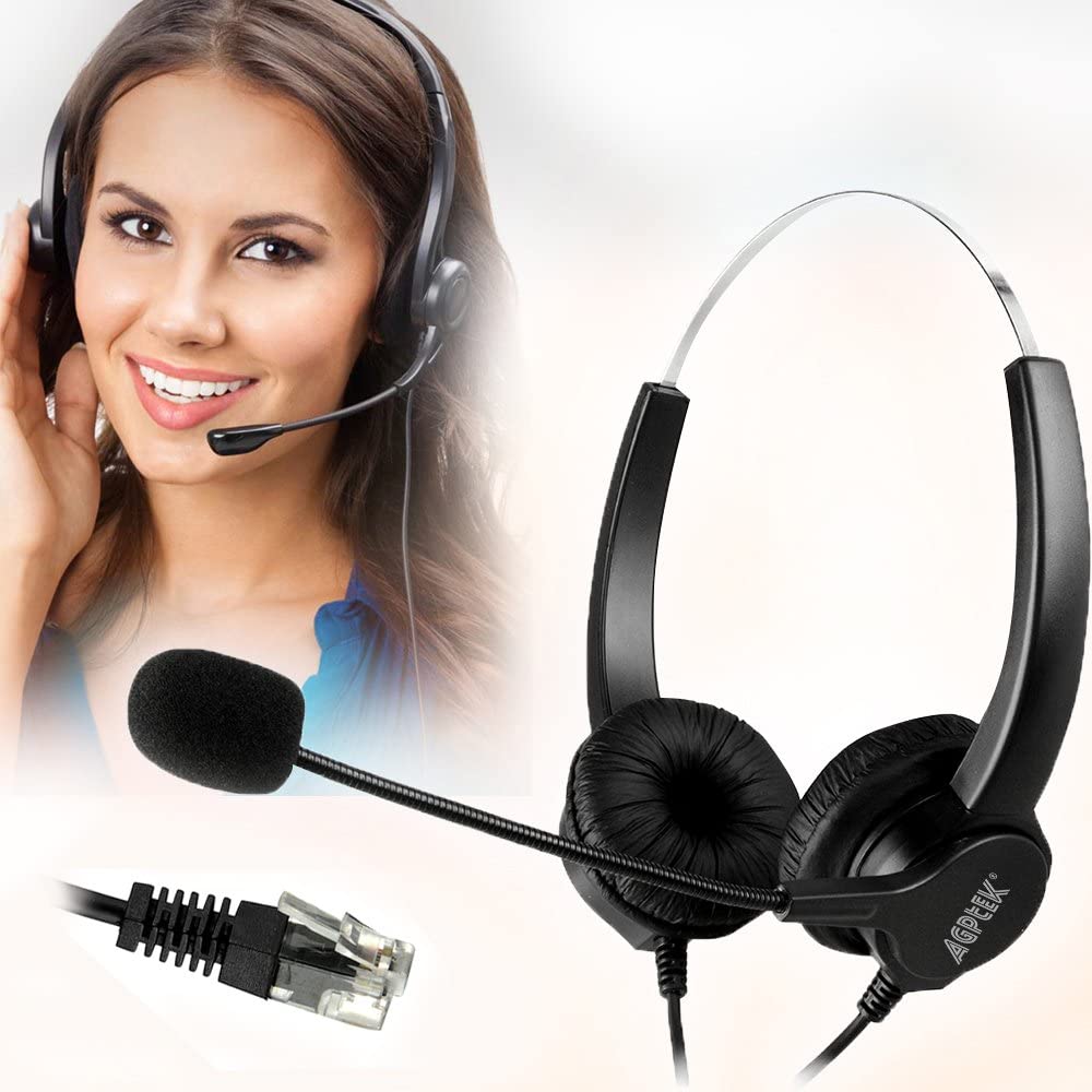 AGPTEK Over-Ear Hands-Free Landline Phone Headset