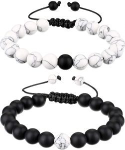 BBTO Beaded Agate Bracelets For Couples