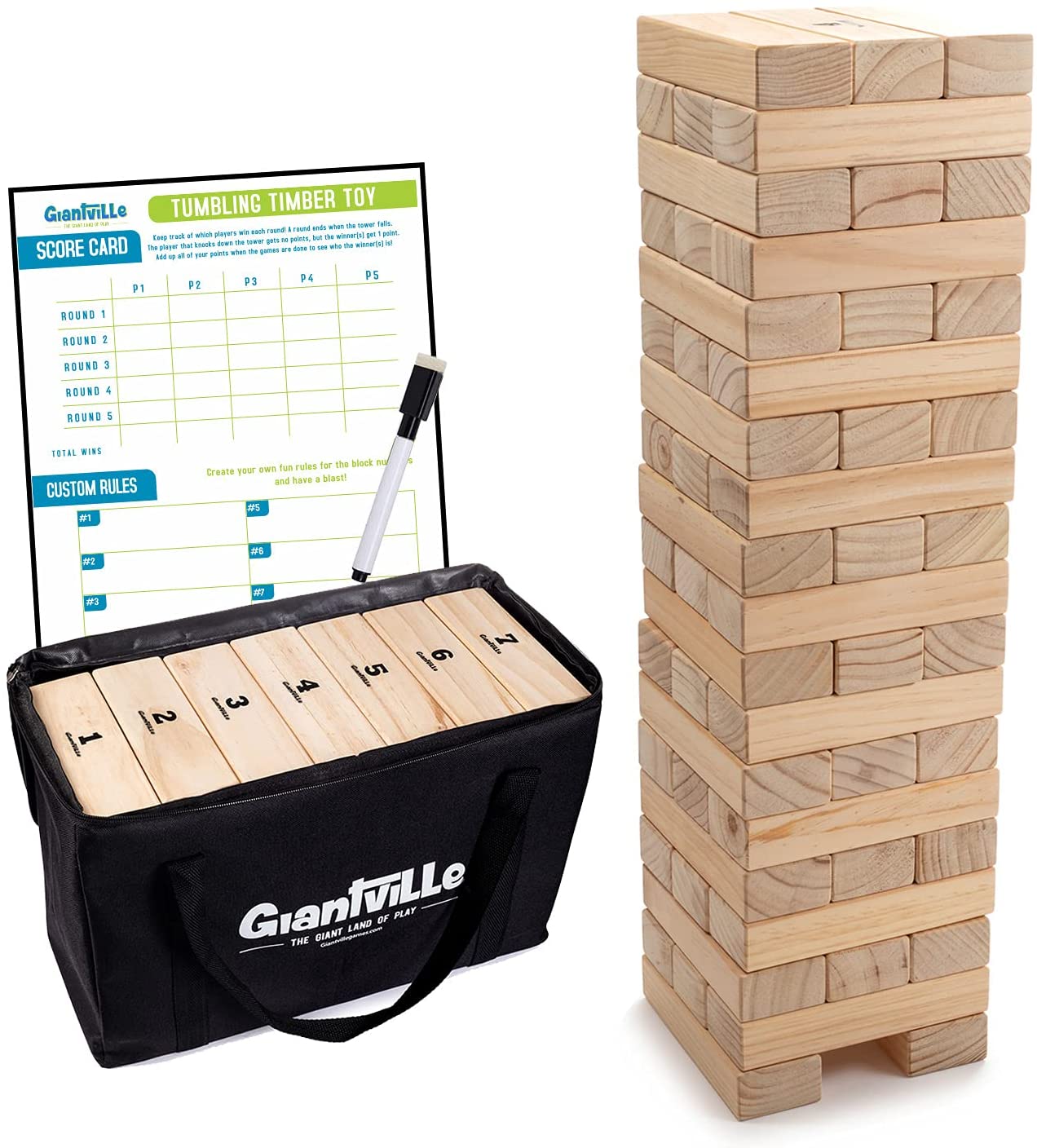 Giantville 56-Piece Wood Block Yard Game