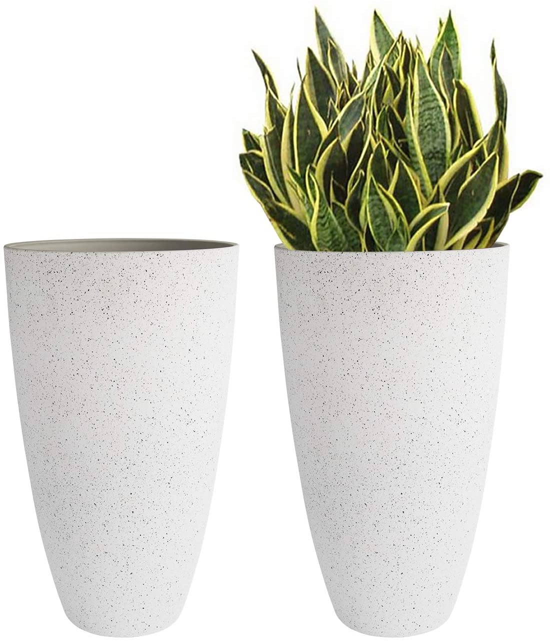 La Jolíe Muse Modern Raised Drainage Tall Planters, Set of 2